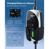 Nešiojamas elektromobilių įkroviklis, 7.4 kW su 6 m kabeliu, Type 2 vienfazis, reguliuojama srovė, LCD ekranas, IP66 valdymo blokas, mobilus įkrovimo stotelė, EV įkroviklis
