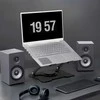Nešiojamojo kompiuterio stovas, reguliuojamas, juodas, ergonomiškas, 10-17 colių, besisukantis, metalinis, nešiojamųjų kompiuterių laikiklis, aliuminis, patogus darbui