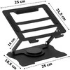 Nešiojamojo kompiuterio stovas, reguliuojamas, juodas, ergonomiškas, 10-17 colių, besisukantis, metalinis, nešiojamųjų kompiuterių laikiklis, aliuminis, patogus darbui