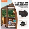 Vevor Pergolos laikiklių rinkinys 152,4 x 152,4 mm, 4 krypčių tvirtas kampinis laikiklis, stulpo pagrindas