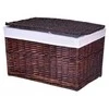 Pintinė skrynia daiktams 76x46x46 cm, 160L, ruda, lininis pamušalas, drabužių, žaislų laikymo dėžė