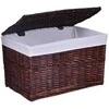 Pintinė skrynia daiktams 76x46x46 cm, 160L, ruda, lininis pamušalas, drabužių, žaislų laikymo dėžė