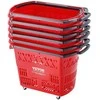 VEVOR Raudonas plastikinis prekybos vežimėlis 6 vnt 39L
