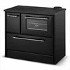 Plieninė anglinė virtuvinė krosnelė, emaliuota, su orkaite, 9 kW malkinė krosnelė, juoda šildymo krosnelė