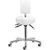 Podologijos kėdė, balta estetinė kėdė grožio salonams, reguliuojamas aukštis, pasukama kėdė su atlošu, ergonomiškas sėdėjimas profesionalams