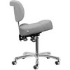 Podologijos kėdė, pilka, reguliuojamas aukštis, ergonomiškas atlošas, pasukama kėdė, supimo funkcija, patogi kėdė grožio salonams