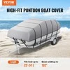Pontoninės valties uždangalas, 7010–7310 mm, vandeniui atsparus, transportuojamas priekaba, 800D jūrinio tipo PU Oxford audinys, su variklio gaubtu, pontoninės valties apsauga