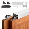 Prasilenkiančių stumdomų durų furnitūros komplektas, aliuminio lydinio dvigubas bėgelis, 25-45 mm storio ir 610 mm pločio durims, tylus slydimas, lengvas montavimas