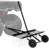 Prikabinamas vejos skarifikatorius, 101.6 cm plieno grėblys ATV, vejos valymui ir aeravimui, sodo samanų šalinimo įrankis, šienaujamos žolės grėbliavimas