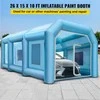 Pripučiama dažymo kamera, automobilių dažymui ir remontui, su nuimamais filtravimo langais ir dviem ventiliatoriais, 8x4.5x3m purškimo kabina, mobili dirbtuvė