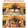 Pripučiama Kempingo Palapinė 8-12 Žmonių, Glamping Palapinė su Pompa, Lengvas Surinkimas, Geltona Poliesterio Medvilnės Palapinė, Šeimos Palapinė, Kelioninė Palapinė