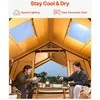 Pripučiama Kempingo Palapinė 8-12 Žmonių, Glamping Palapinė su Pompa, Lengvas Surinkimas, Geltona Poliesterio Medvilnės Palapinė, Šeimos Palapinė, Kelioninė Palapinė