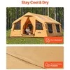Pripučiama Kempingo Palapinė 8-12 Žmonių, Glamping Palapinė su Pompa, Lengvas Surinkimas, Geltona Poliesterio Medvilnės Palapinė, Šeimos Palapinė, Kelioninė Palapinė