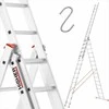 Profesionalios aliumininės kombinuotos kopėčios, 3x13, daugiafunkcinės, 10 metrų darbinis aukštis, sunkios pakopinės kopėčios, ištraukiamos kopėčios namams