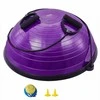 Pusinis pusiausvyros treniruoklis, 620 mm balanso kamuolys su pasipriešinimo gumomis ir pompa, 300 kg stabilumo kamuolys, violetinis jogos ir jėgos fitneso treniruoklis namams