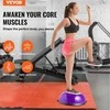 Pusinis pusiausvyros treniruoklis, 620 mm balanso kamuolys su pasipriešinimo gumomis ir pompa, 300 kg stabilumo kamuolys, violetinis jogos ir jėgos fitneso treniruoklis namams