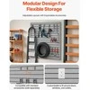 PVC sienų panelės 1230x1235 mm, pilkos, garažui, modulinės, 4 vnt. - plokštės, lentynos, sandėliavimui