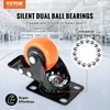 Ratukų komplektas vežimėliui 50.8 mm, pasukama plokštė, dvigubas fiksavimas, PVC ratukai, tvirti ratukai, pramoniniai ratukai, transportavimo ratukai