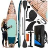 „Reefbreak“ SUP lenta vandens pramogoms, su irklu, lengva pripučiama irklente, irklente stovint, pripučiama SUP, irklentė