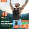 Reguliuojama svorio liemenė jėgos treniruotėms, 18.14 kg juoda svorio liemenė, bėgimo liemenė