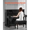 Reguliuojamas pianino suoliukas su daiktadėže, paminkštinta pianino kėdė, medinė pianino sėdynė muzikantams, su natų saugykla, reguliuojamo aukščio suoliukas