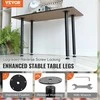 Reguliuojamos didelės apkrovos stalo kojos biuro stalams, 711 mm aukštis, 544 kg apkrova, juodo plieno baldų kojos, DIY stalo kojų komplektas, metalinės atramos
