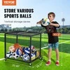 Riedantis sportinių kamuolių laikymo vežimėlis tvarkymui, užrakinamas krepšinio kamuolių narvas, plieno laikymo stelažas, sportinės įrangos laikiklio organizatorius