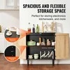 Rotango spintelė su 2 magnetinėmis durelėmis, reguliuojamomis lentynomis, juoda rotango komoda, virtuvės indauja, baro spintelė, gėrimų spintelė, indų spintelė