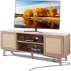 Rotango TV staliukas 191cm TV, ąžuolo apdaila, su rozete, TV spintelė, komoda