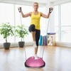 4Fizjo Rožinis pusiausvyros pusinis kamuolys su virvėmis, pusiausvyros lenta fitnesui, reabilitacijai ir pagrindinių raumenų stiprinimo treniruotėms, stabilumo pratimo kamuolys