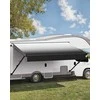 RV tento pakeitimas, 18oz PVC vinilo tentas priekaboms, DC12V RV tentas su durų kreipikliu, vandeniui atsparus RV tentas