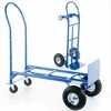Sandėlio vežimėlis, 2-in-1 transportavimas, 250 kg talpa, plieninė konstrukcija, pneumatiniai ratai, sunkiasvoris platforminis vežimėlis