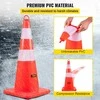 Saugos kūgiai 6 vnt. 73 cm PVC oranžiniai statybiniai eismo kūgiai su 2 atšvaitais, svertiniu pagrindu, automobilių stovėjimo aikštelėms, keliams