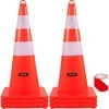 Saugos kūgiai 6 vnt. 73 cm PVC oranžiniai statybiniai eismo kūgiai su 2 atšvaitais, svertiniu pagrindu, automobilių stovėjimo aikštelėms, keliams