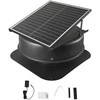 Saulės energija varomas palėpės ventiliatorius, 42W, su termostatu, nuotoliniu valdymu, aliuminio lydinio, juodas, 2800 CFM, stogo ventiliatorius, palėpės aušinimo ventiliator