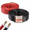Saulės kolektorių ilginamasis kabelis, 10 AWG 6 mm2 alavuotas varis, IP67 atsparus vandeniui, 15.24 m juodos ir raudonos spalvos rinkinys fotovoltinėms sistemoms, kemperiams ir valtims