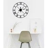 Sieninis laikrodis 50 cm, retro stiliaus, metalinis, juodas, tylus, vintažinis, senovinis, klasikinio dizaino