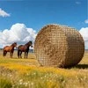 Šieno tinklas apvaliems ryšuliams, lėto šėrimo tinklas arkliams, bemušlė konstrukcija su taisymo rinkiniu ir laikymo krepšiu, didelės talpos šieno tinklas galvijams, pašarų dozatorius