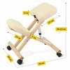 4Fizjo Smėlio spalvos klūpima kėdė, namų biurui, ergonominė laikysenos atrama, reguliuojamo aukščio klūpima kėdė, patogi darbo kėdė