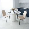 Smėlio spalvos velvetinis valgomojo kėdė, geometrinio dygsniavimo minkšta sėdynė, metalinės kojos, virtuvės kėdė, modernus valgomojo baldas
