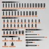 Smūginių galvučių komplektas 130vnt, 6-kampės, 3/8" &amp; 1/2" antgaliai, reketinis raktas, automobilio remontui, įrankių rinkinys, mechaniko komplektas