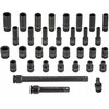 Smūginių galvučių rinkinys, 8-22 mm, 1/2" tvarkyklė, chromo-molibdeno plienas, smūginių veržliarakčių galvučių rinkinys, mechaniko įrankių rinkinys