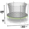 Sodo batutas 252 cm su apsauginiu tinklu ir kopėčiomis, lauko batutas, apvalus batutas, batutas vaikams