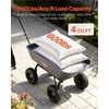 Sodo savivartis vežimėlis augalams, dirvožemiui, derliui, su 90° greito išvertimo mechanizmu ir 180° besisukančiais ratais, kiemo vežimas, ūkinis vežimėlis
