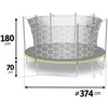 Sodo trampolinas 374 cm su vidiniu tinklu, lauko trampolinas, didelis trampolinas, apvalus trampolinas