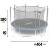 Sodo trampolinas 404 cm su vidiniu tinklu ir kopėčiomis, lauko trampolinas, didelis trampolinas, šokinėjimo trampolinas