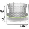 Sodo trampolinas 435 cm su vidiniu apsauginiu tinklu ir kopėčiomis, didelis lauko trampolinas, apvalus trampolinas vaikams, trampolinas kieme