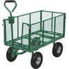 Sodo vežimėlis medienai, lapams, dirvožemiui, 300kg, žalias. Sodo transportavimo vežimėlis.
