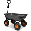 Sodo vežimėlis, transportavimo vežimėlis, sunkiasvoris sodo išvertimo vežimėlis, 75L talpa, 300kg keliamoji galia