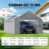 Stoginės uždangalas 3950 x 6000 mm, pakaitinis garažo tentas, atsparus vandeniui, apsaugotas nuo UV spindulių, tvirtas stoginės uždangalas, pilkas garažo tentas